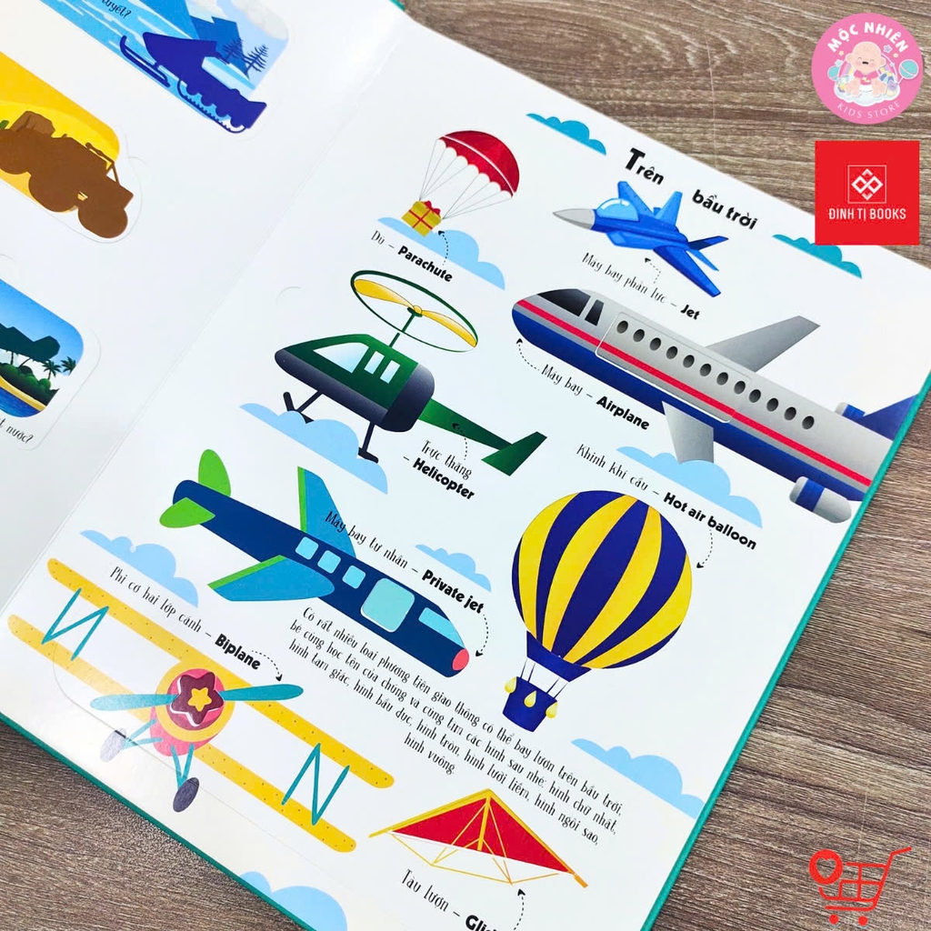 Sách Tương Tác Lật Mở Khám Phá Khổ lớn Lift-The-Flap - First 100 Trucks and things that go - 100 từ đầu tiên về các Phương tiện giao thông - Đinh Tị Books