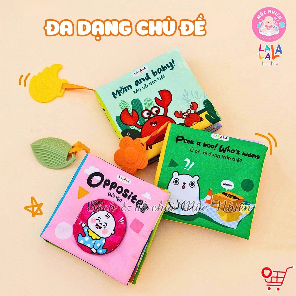Sách vải Lalalababy ehon tương tác kích thích đa giác quan cho bé sơ sinh