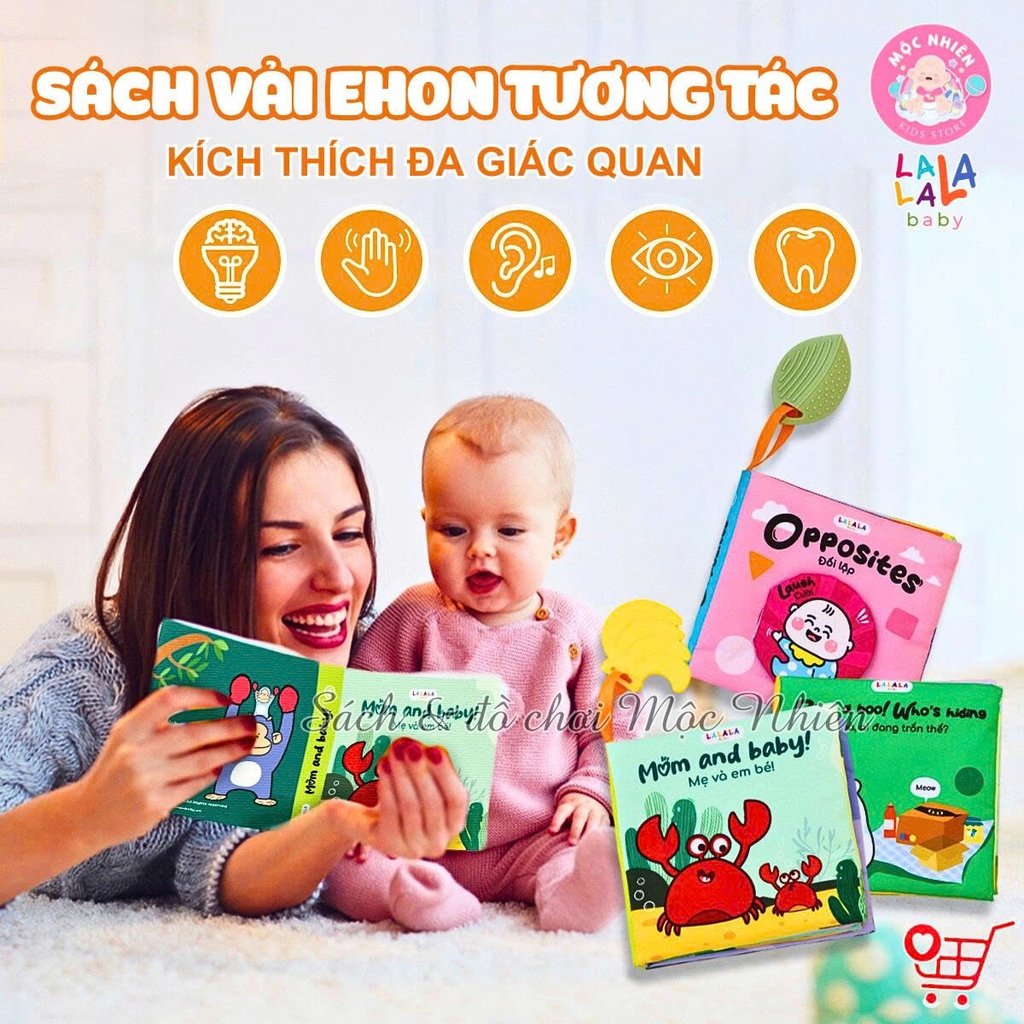Sách vải Lalalababy ehon tương tác kích thích đa giác quan cho bé sơ sinh