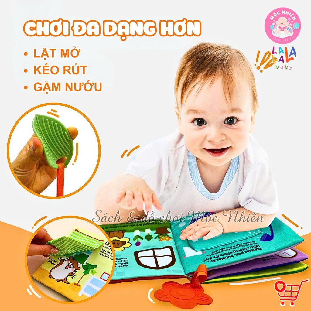 Sách vải Lalalababy ehon tương tác kích thích đa giác quan cho bé sơ sinh