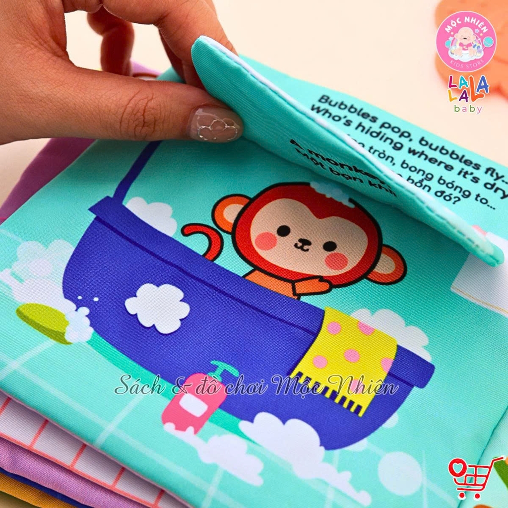 Sách vải Lalalababy ehon tương tác kích thích đa giác quan cho bé sơ sinh