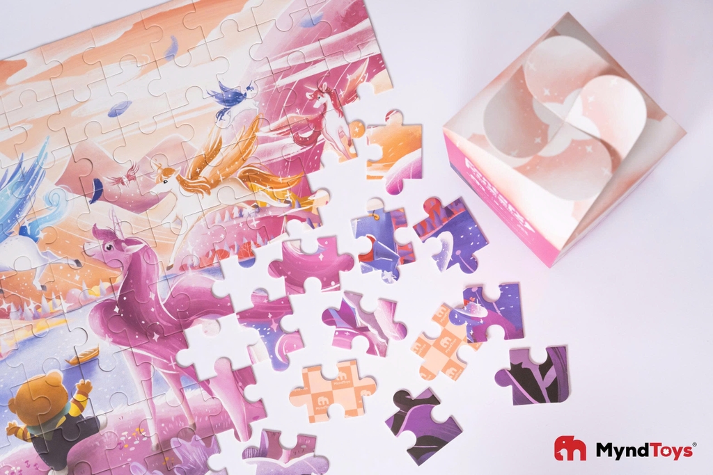 Đồ Chơi Xếp Hình Ghép Hình Myndtoys Fantasy Puzzle - Unicorn Dance Kỳ Lân (126 Mảnh Ghép)