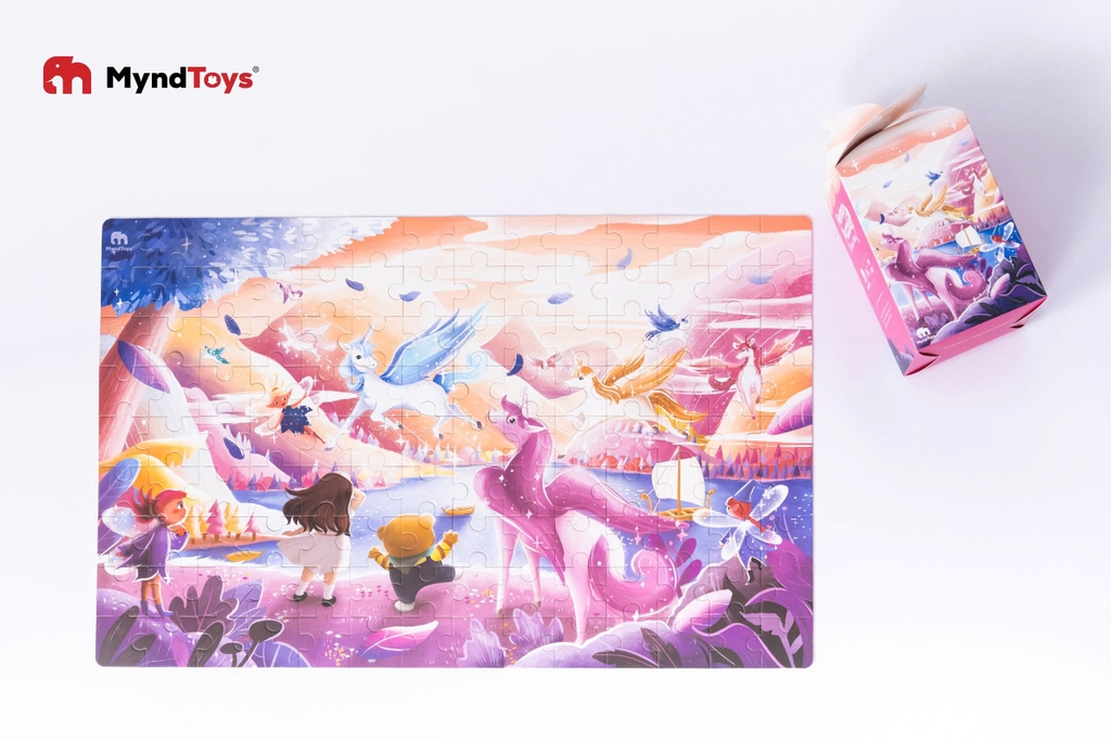 Đồ Chơi Xếp Hình Ghép Hình Myndtoys Fantasy Puzzle - Unicorn Dance Kỳ Lân (126 Mảnh Ghép)