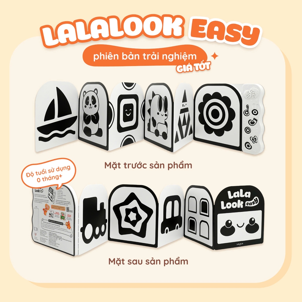 Sách âm thanh Lalalook đồ chơi kích thích thị giác não bộ phát triển cho bé sơ sinh - Lalala baby