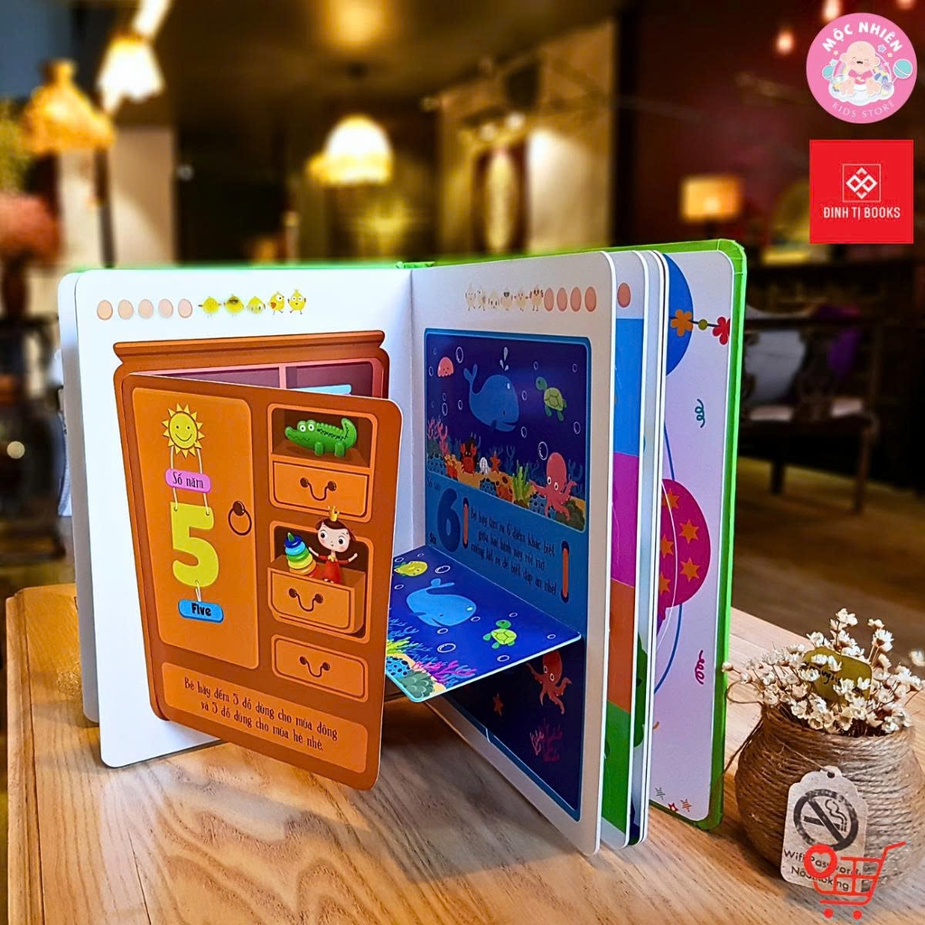 Sách Tương Tác Lật Mở Khám Phá Khổ lớn Lift-The-Flap - First 100 Numbers - 100 số đếm đầu tiên Lift-the-flap - Lật mở khám phá - Cars - Thế giới ô tô - Đinh Tị Books