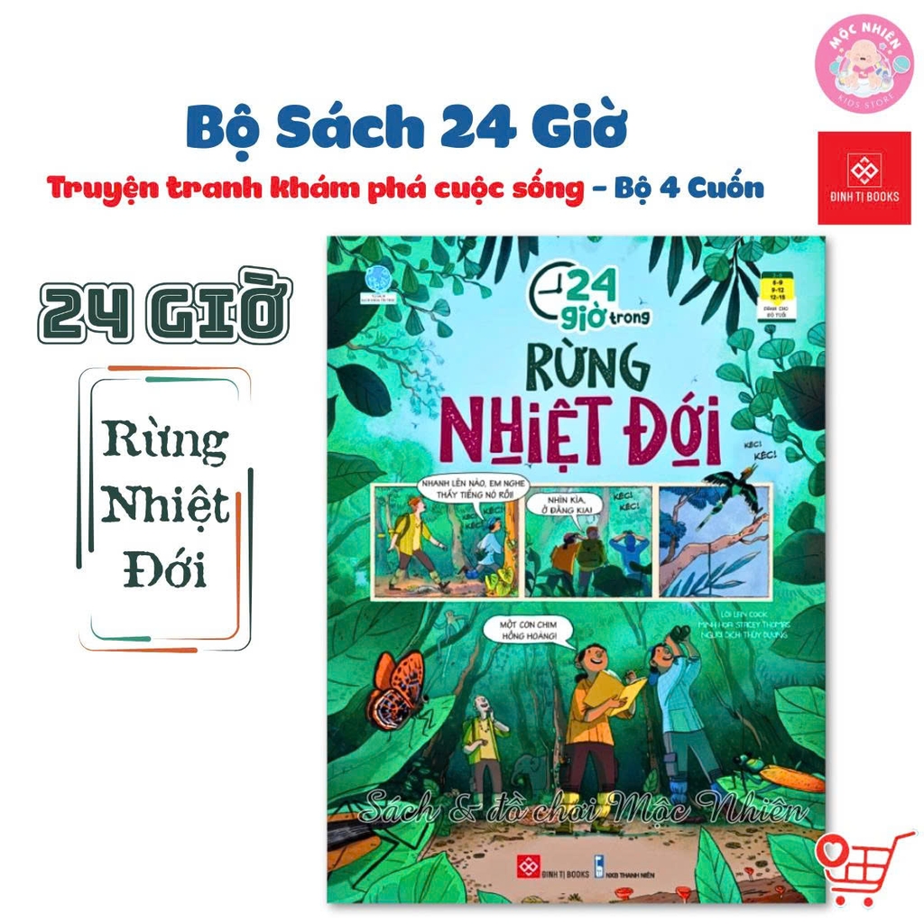 Combo 04 cuốn Sách 24 giờ - Truyện tranh khám phá cuộc sống cho trẻ từ 6 - 15 tuổi - Đinh Tị Books
