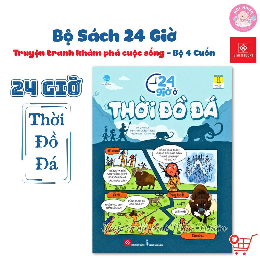 Combo 04 cuốn Sách 24 giờ - Truyện tranh khám phá cuộc sống cho trẻ từ 6 - 15 tuổi - Đinh Tị Books