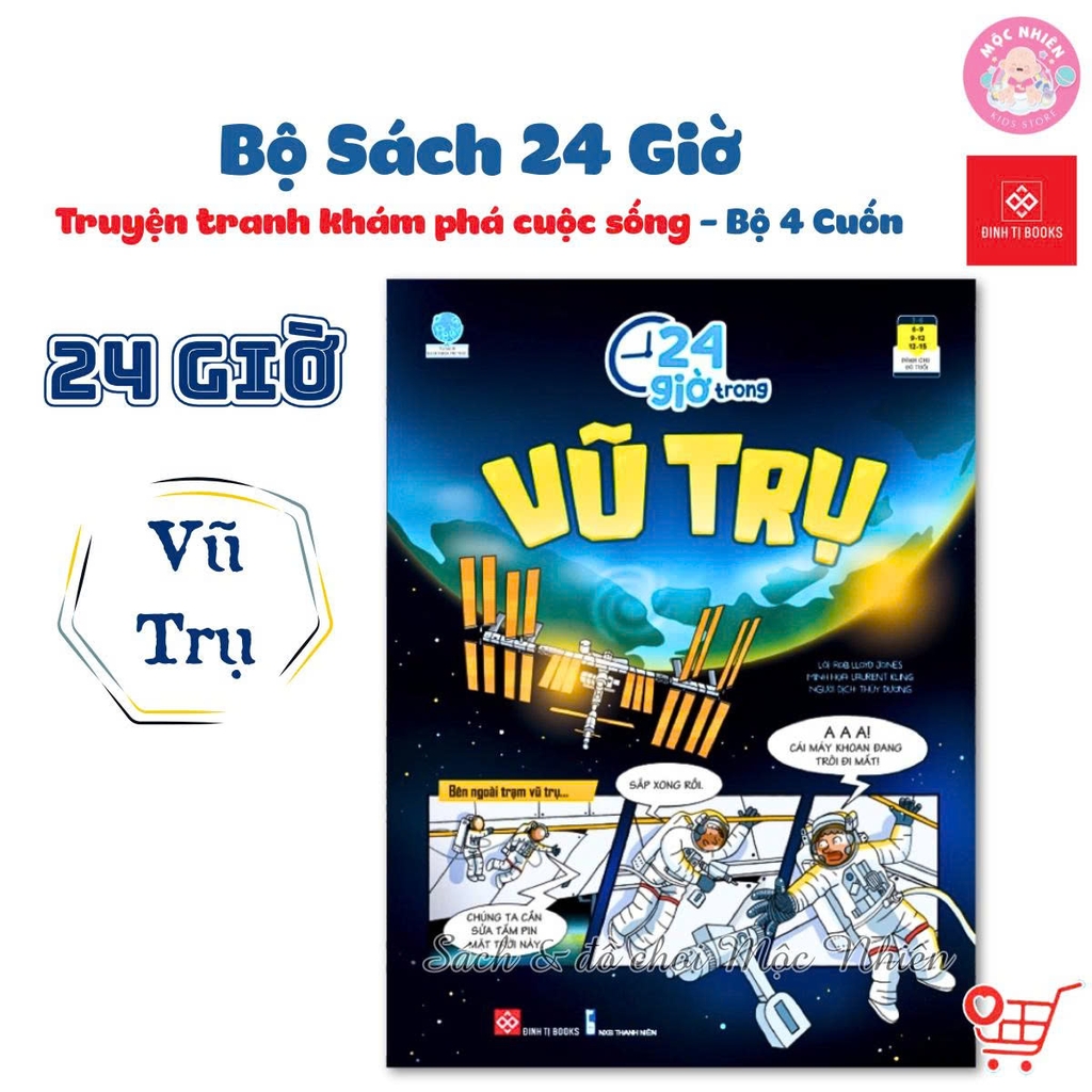 Combo 04 cuốn Sách 24 giờ - Truyện tranh khám phá cuộc sống cho trẻ từ 6 - 15 tuổi - Đinh Tị Books