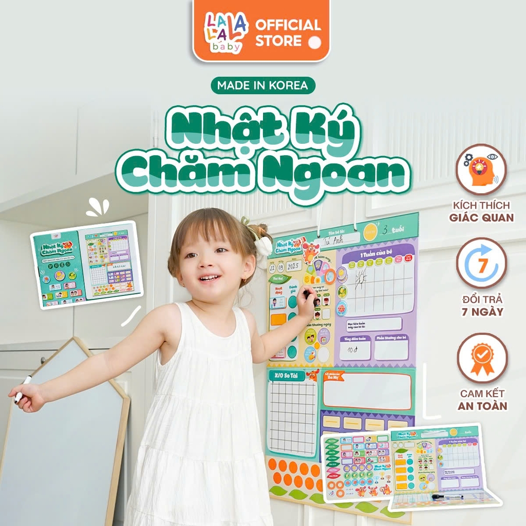 Đồ Chơi Nam Châm Nhật Ký Chăm Ngoan Khen Thưởng Kích Thích Sáng Tạo Cho Bé - Lalala baby