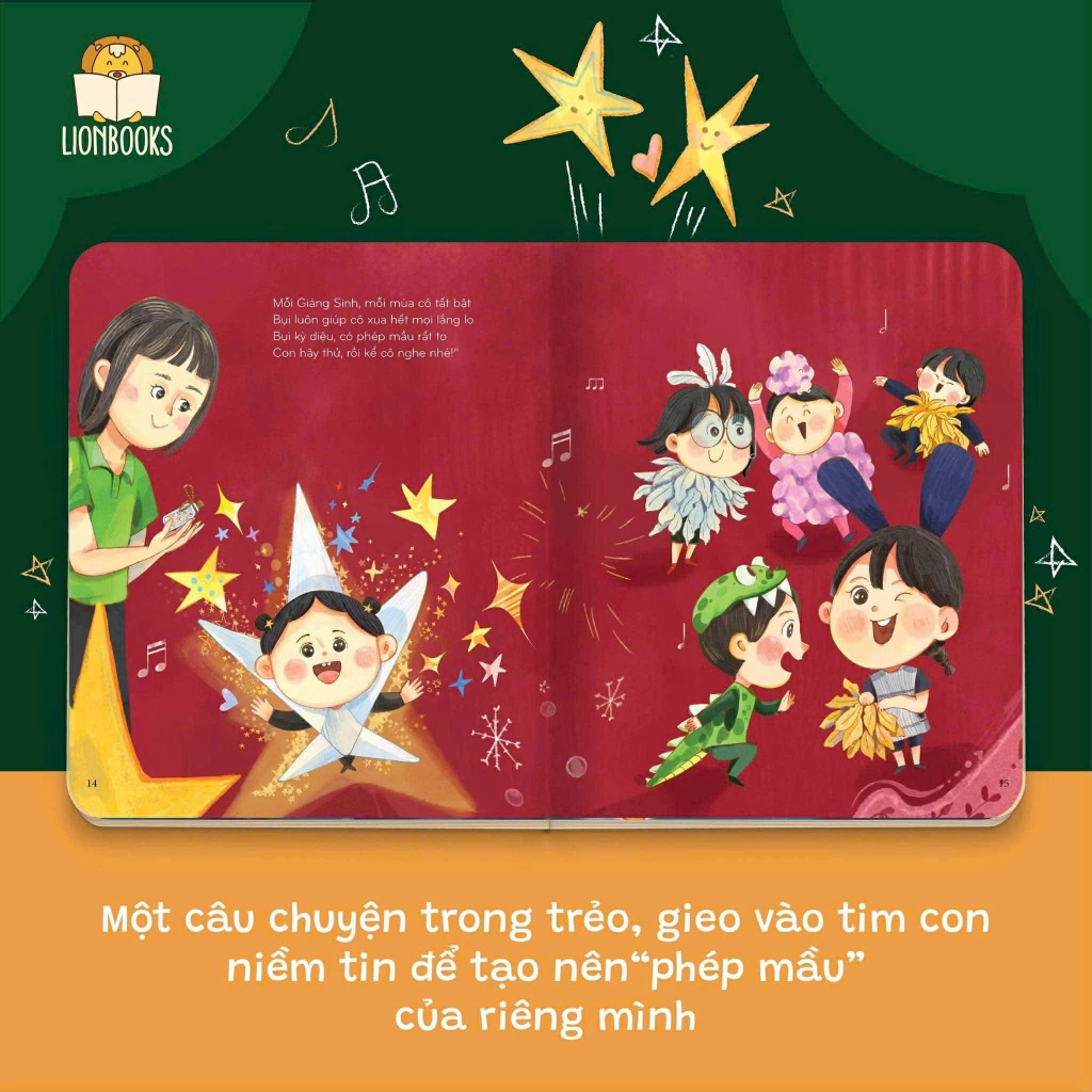 Sách giáng sinh Noel- Cuốn Bụi sao lấp lánh bồi cứng cho bé 1-6 tuổi - Lionbooks