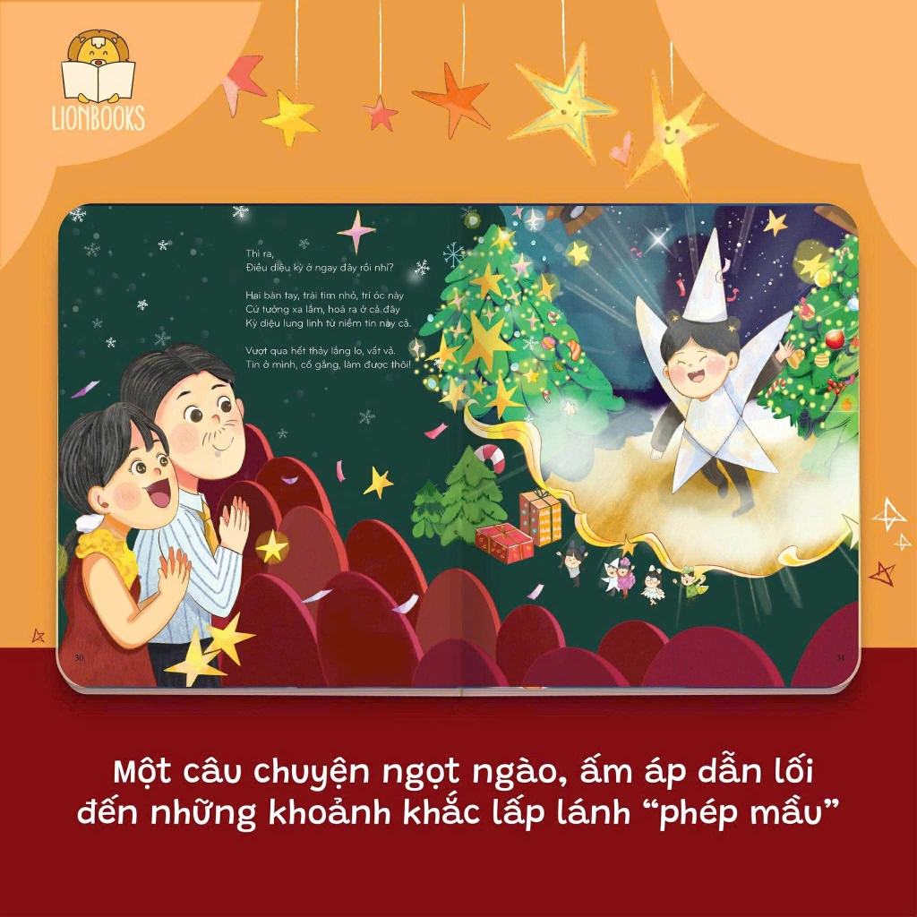 Sách giáng sinh Noel- Cuốn Bụi sao lấp lánh bồi cứng cho bé 1-6 tuổi - Lionbooks