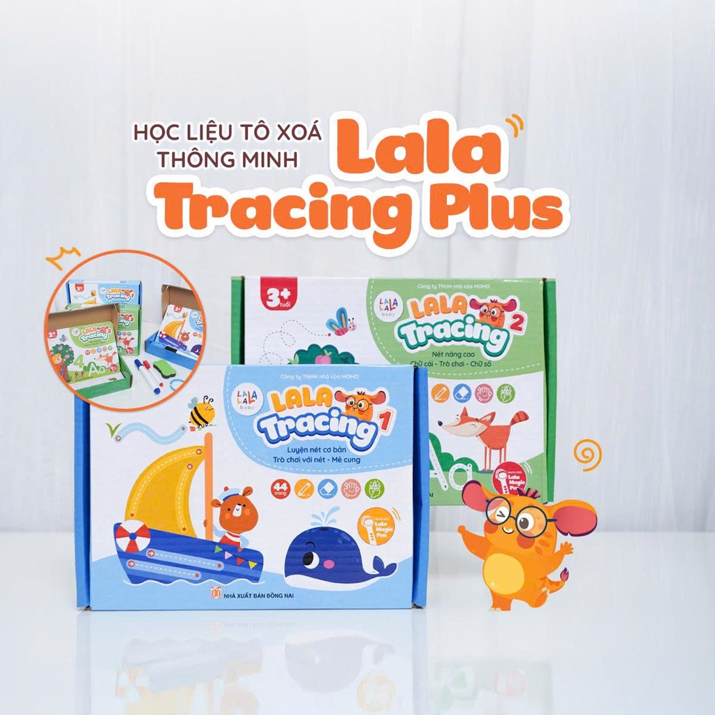 Combo 02 bộ Học liệu tô xóa Lala Tracing Plus - Đồ chơi giấy tô xóa thông minh đồ chơi tô xóa cho bé -Lalala baby