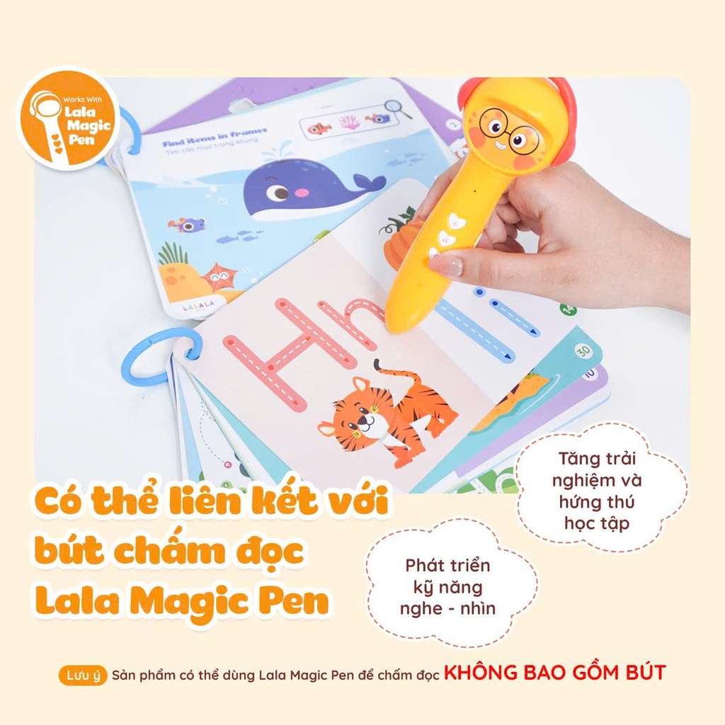 Học liệu tô xóa Lala Tracing Plus - Đồ chơi giấy tô xóa thông minh đồ chơi tô xóa cho bé -Lalala baby