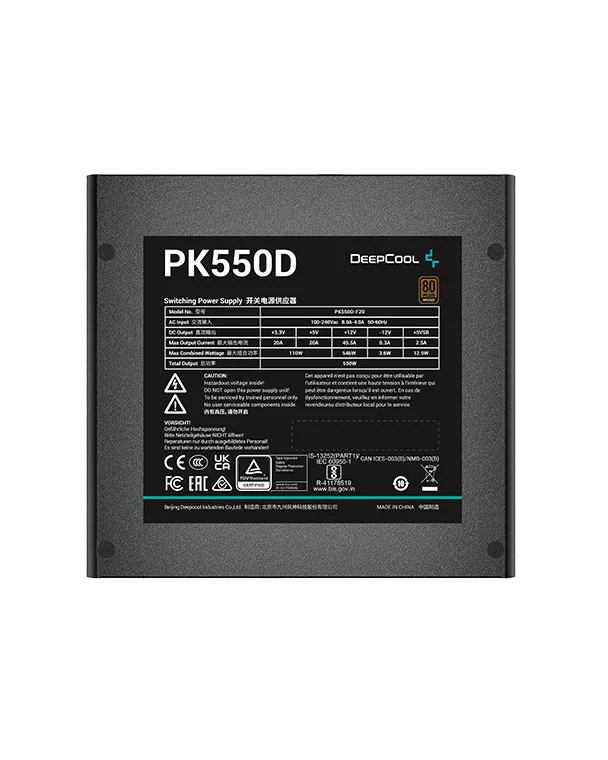 Nguồn máy tính Deepcool PK550D 550W - 80+ BRONZE