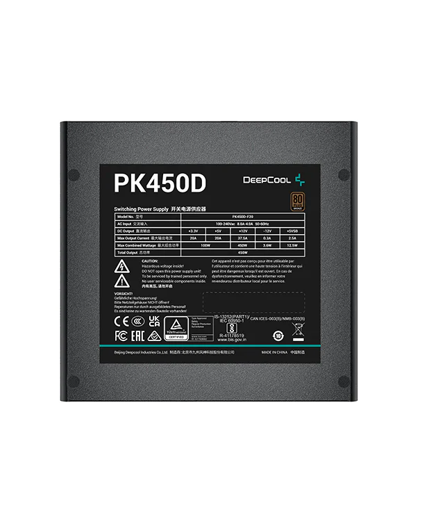 Nguồn máy tính Deepcool PK450D 450W - 80+ BRONZE