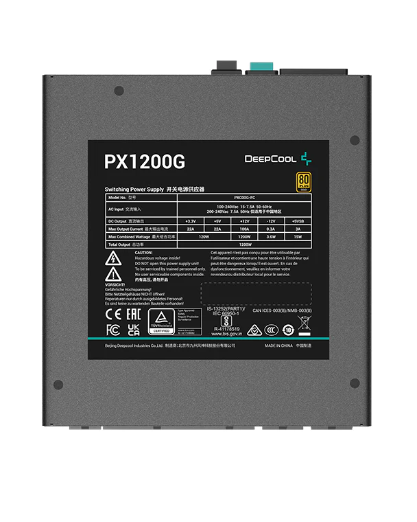 Nguồn máy tính Deepcool PX1200G 1200W ATX 3.0 PCIe 5.0 - 80+ GOLD FULL MODULLAR