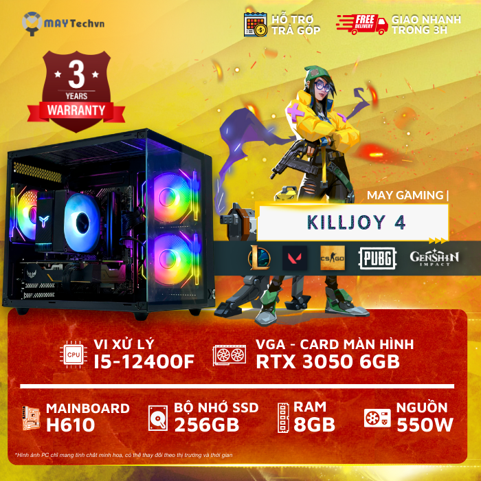 PC CHIẾN FULL GAME| I3-12100F + RTX 3050 | MAY KILLJOY 3