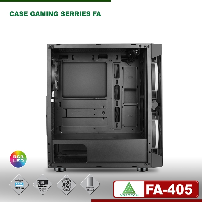 Case VSPTECH Gaming FA-405 (Tặng 3 Fan RGB)