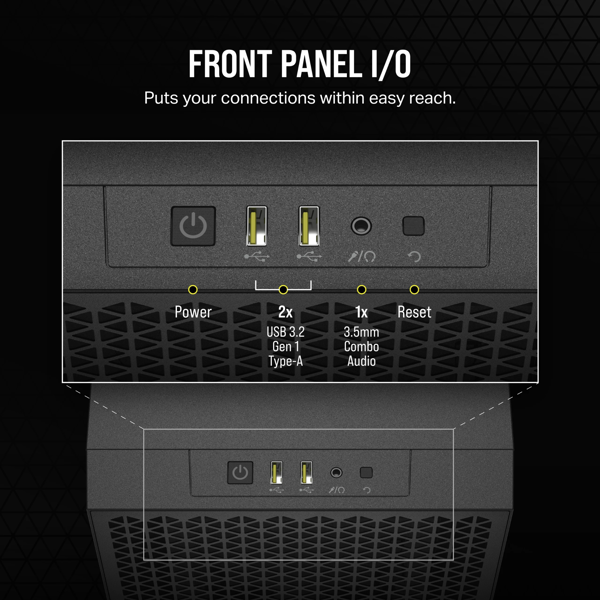 Case Corsair 3000D AIRFLOW Mid-Tower PC Case - Black (CC-9011251-WW)