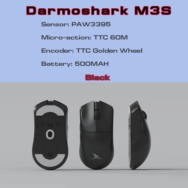 Chuột không dây DARMOSHARK M3S (3 CHẾ ĐỘ KẾT NỐI DÂY / WIRELESS 2.4GHZ / BLUETOOTH 5.0)