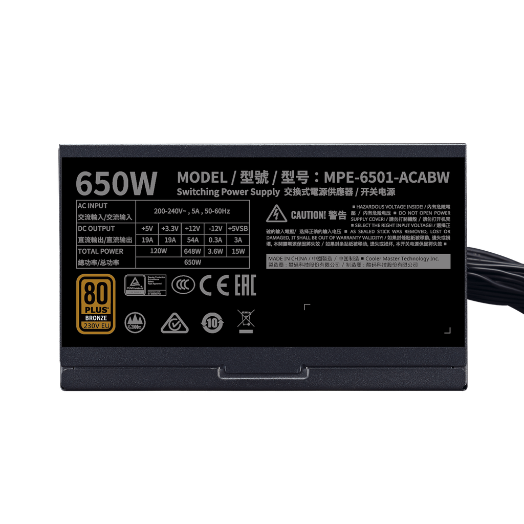 Nguồn CoolerMaster MWE 650 BRONZE - V2 230V