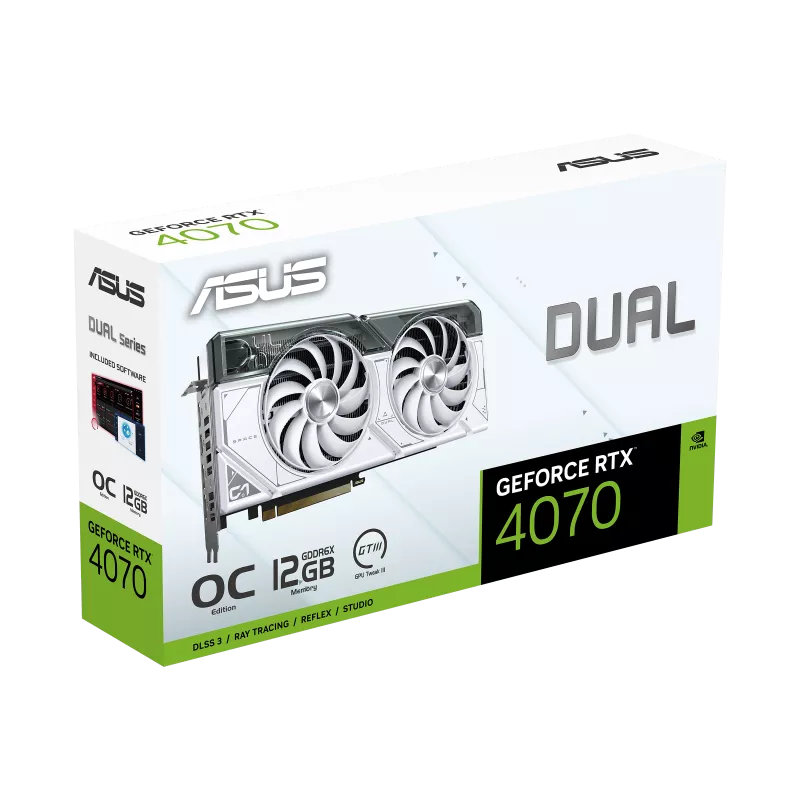 ASUS Dual GeForce RTX™ 4070 White OC Edition 12GB GDDR6X