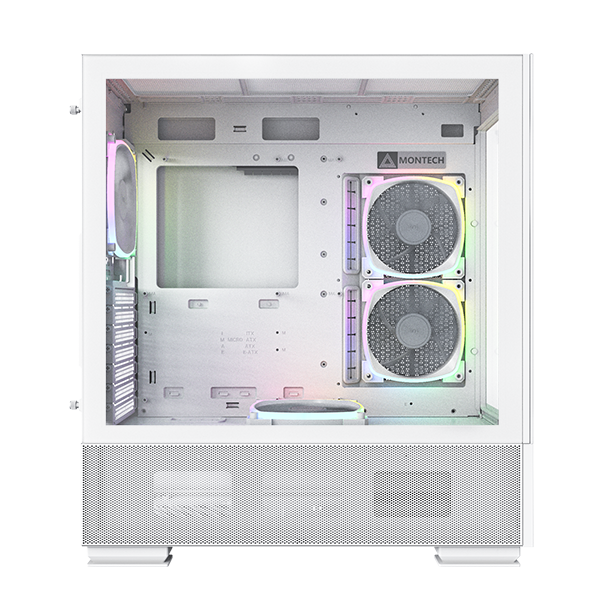 CASE MONTECH SKY TWO WHITE (MID TOWER/MÀU TRẮNG) - 4 FAN ARGB