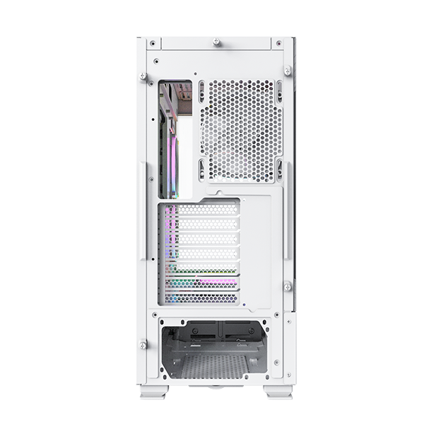 CASE MONTECH SKY TWO WHITE (MID TOWER/MÀU TRẮNG) - 4 FAN ARGB