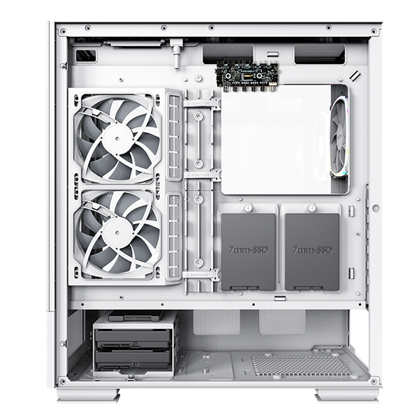 CASE MONTECH SKY TWO WHITE (MID TOWER/MÀU TRẮNG) - 4 FAN ARGB
