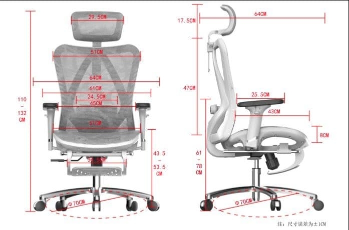 GHẾ CÔNG THÁI HỌC SIHOO M57B (CÓ KÊ CHÂN) - BLACK, GREY