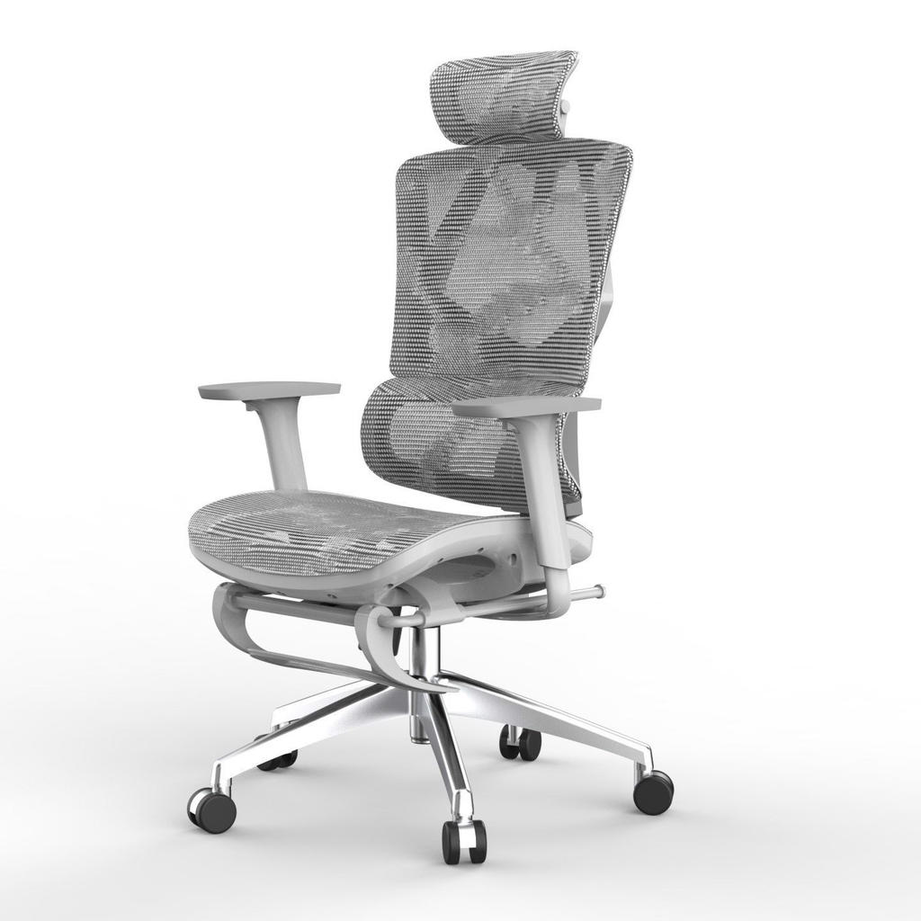 GHẾ CÔNG THÁI HỌC SIHOO M90B (CÓ KÊ CHÂN) - GREY