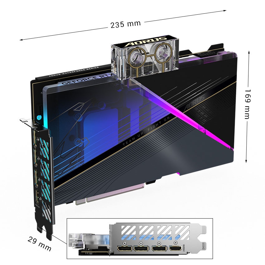 GIGABYTE AORUS GeForce RTX 4080 XTREME WATERFORCE WB 16G
