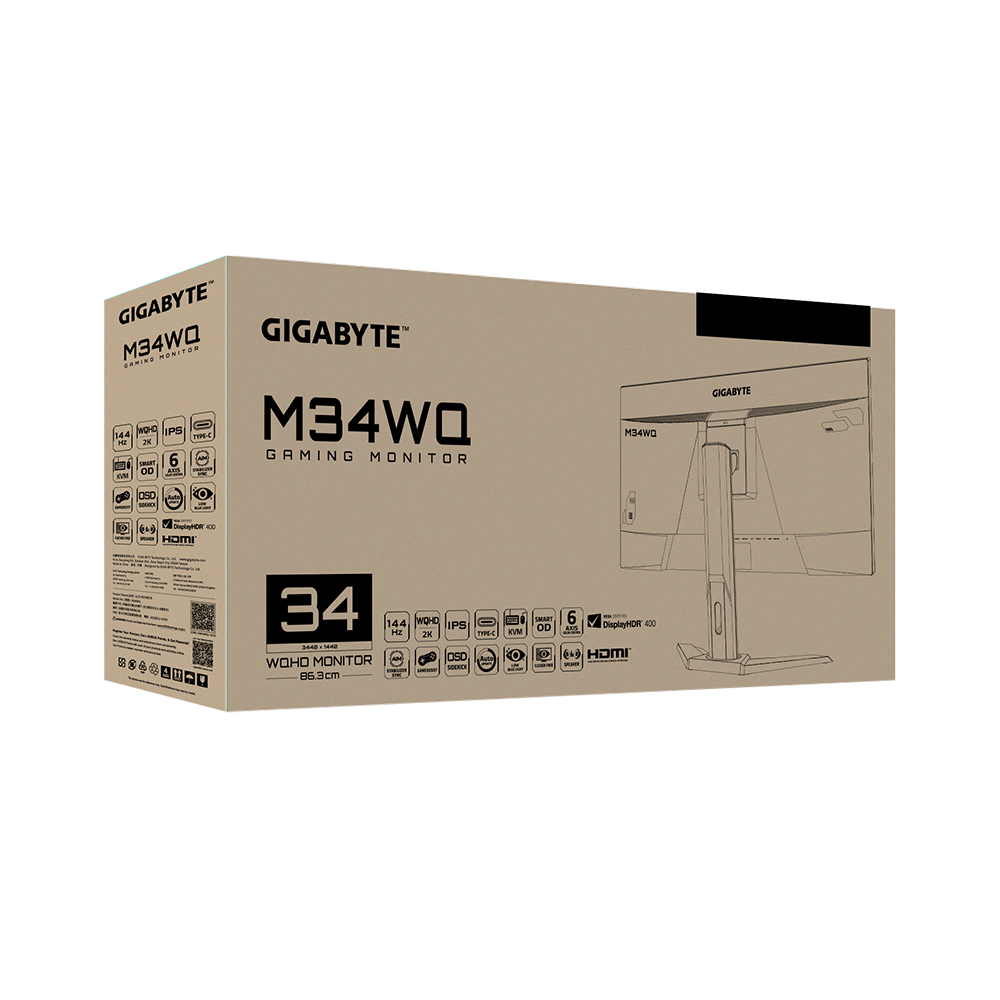 Màn hình Gaming Gigabyte M34WQ A (34 inch/ WQHD/ IPS/ 144Hz/ USB Type-C)