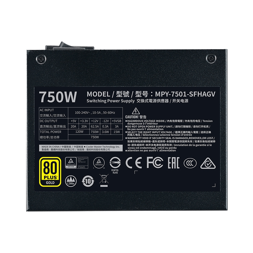 Nguồn máy tính CoolerMaster V750 SFX - 80 Plus Gold - Full Modular (750W)