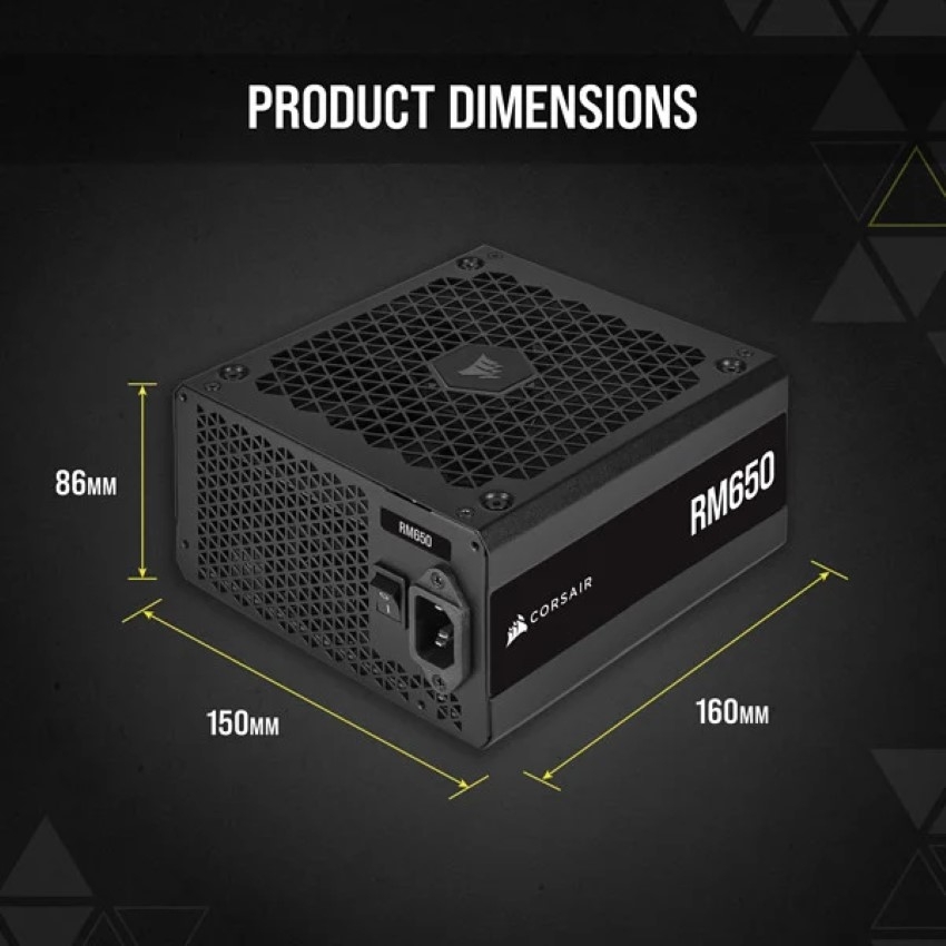 Nguồn máy tính Corsair RM650 - 80 Plus Gold - Full Modular (650W)