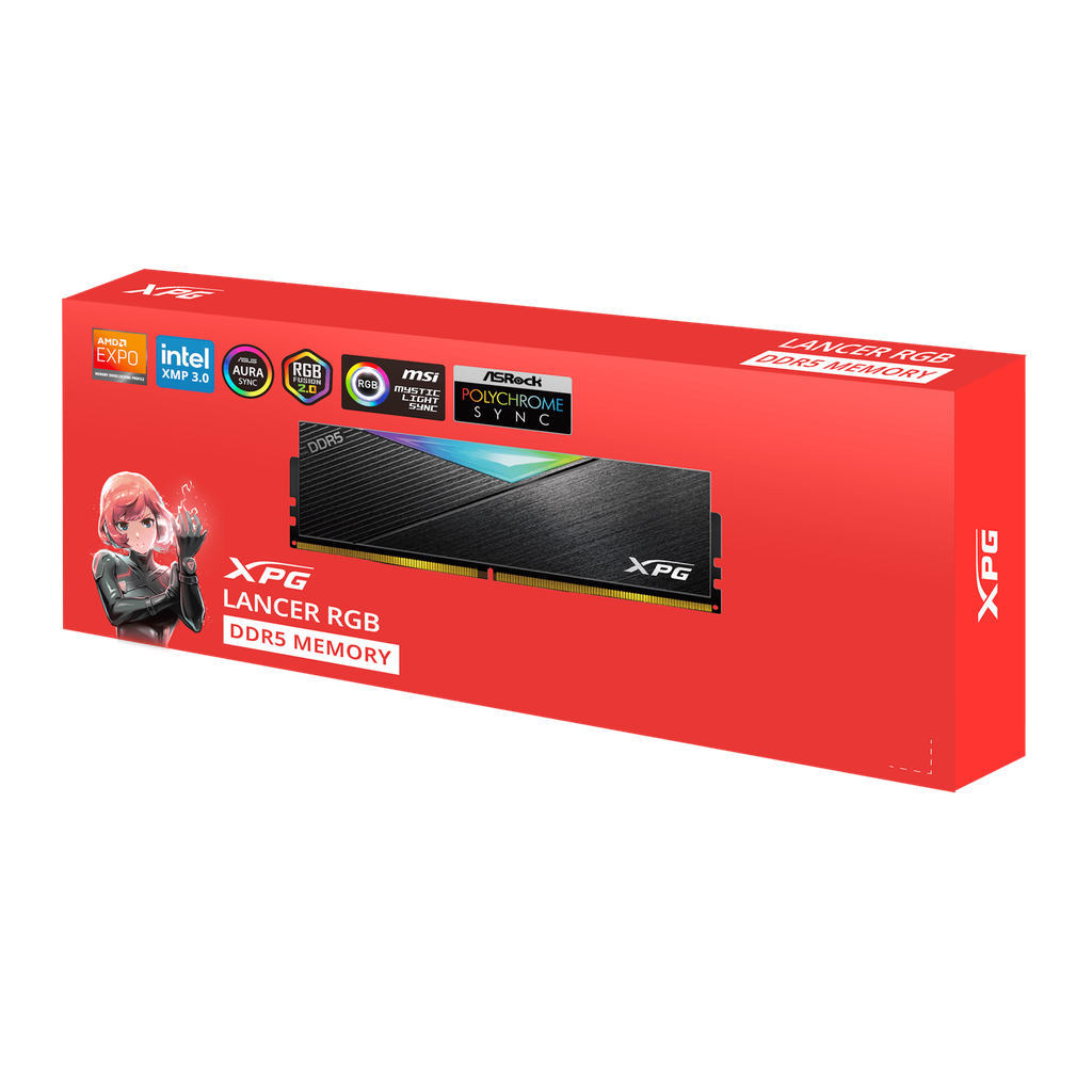 RAM ADATA XPG LANCER 16GB DDR5 6400MHz RGB BLACK / WHITE