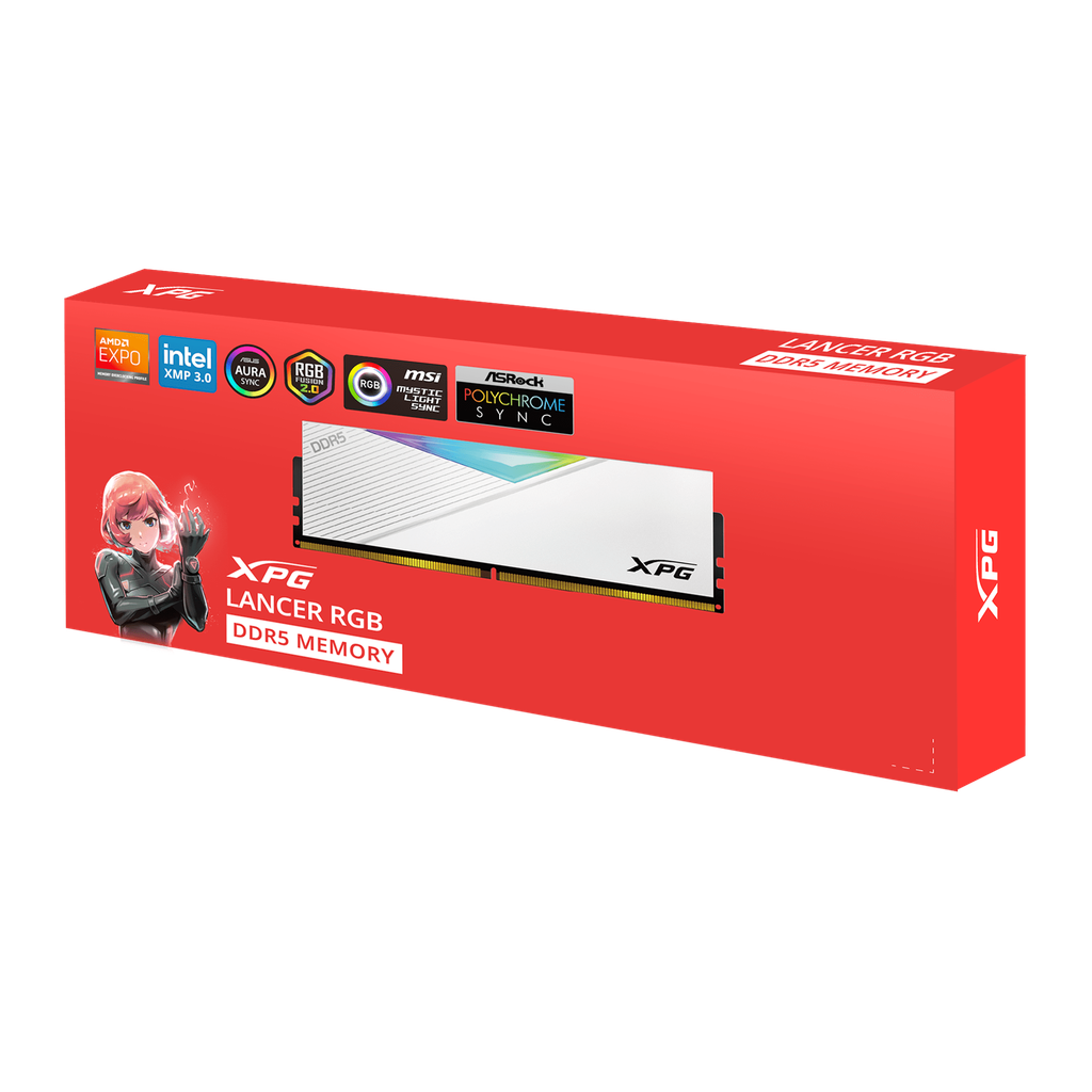 RAM ADATA XPG LANCER 16GB DDR5 6400MHz RGB BLACK / WHITE