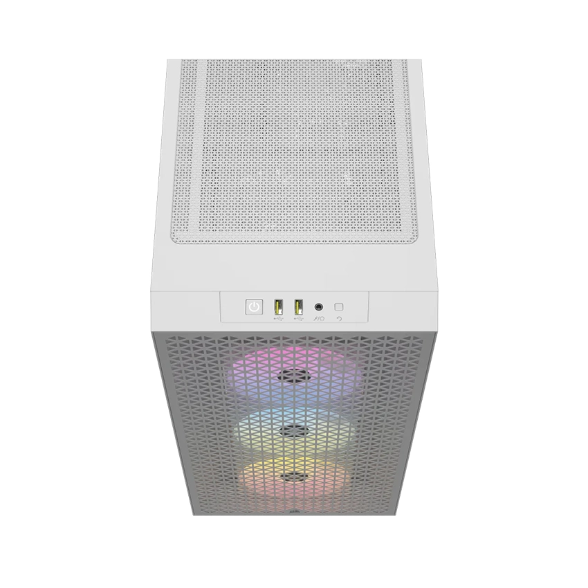 Case Corsair 3000D RGB AIRFLOW Mid-Tower PC Case - White ( CC-9011256-WW )