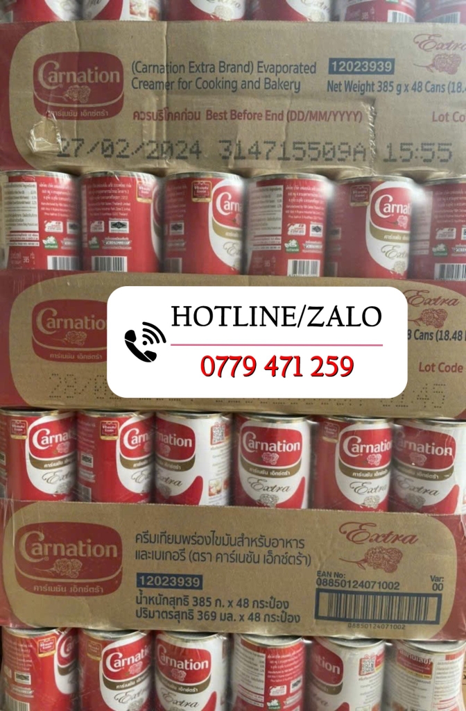 SỮA BÉO CARNATION THÁI LAN 385G ( SỮA HOA HỒNG ) | THÙNG 48 LON
