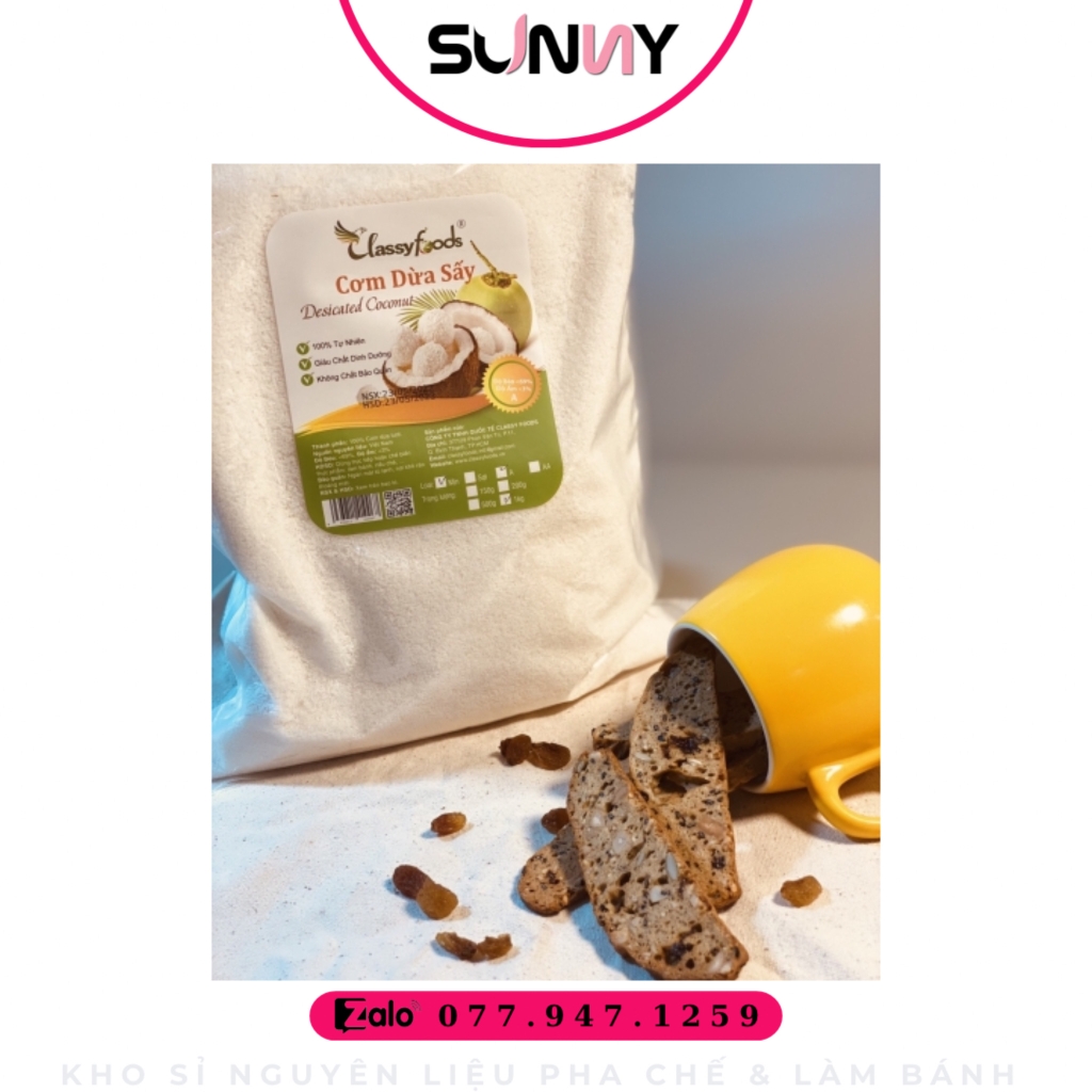 CƠM DỪA SẤY MỊN A CLASSY FOODS - ĐỘ BÉO > 60% ( 500G )