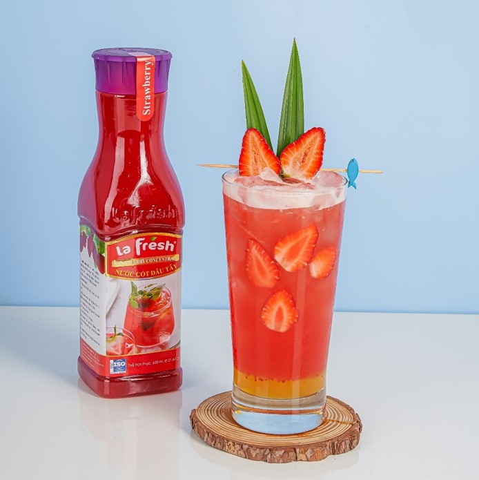 NƯỚC CỐT TRÁI CÂY - LA FRESH - DÂU TÂY | THÙNG 12 CHAI