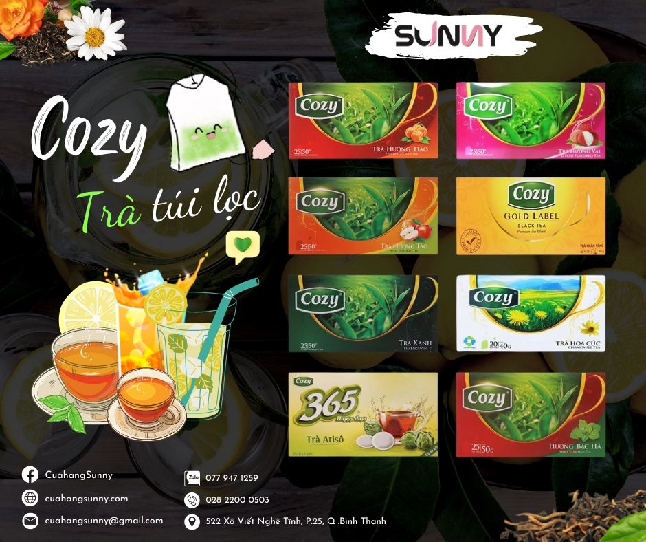 TRÀ TÚI LỌC - COZY - ĐÀO ( 25 GÓI )