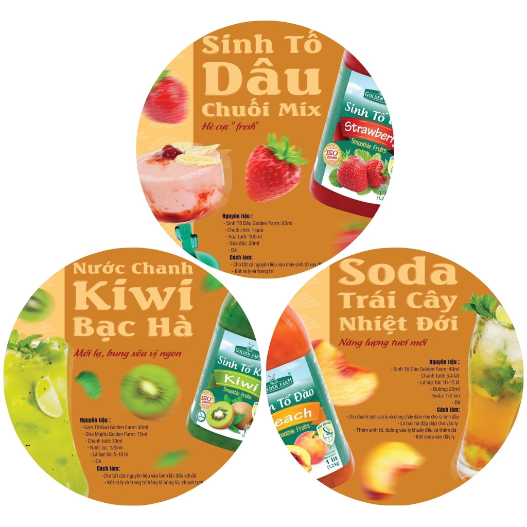 SINH TỐ GOLDEN FARM - DÂU | THÙNG 12 CHAI