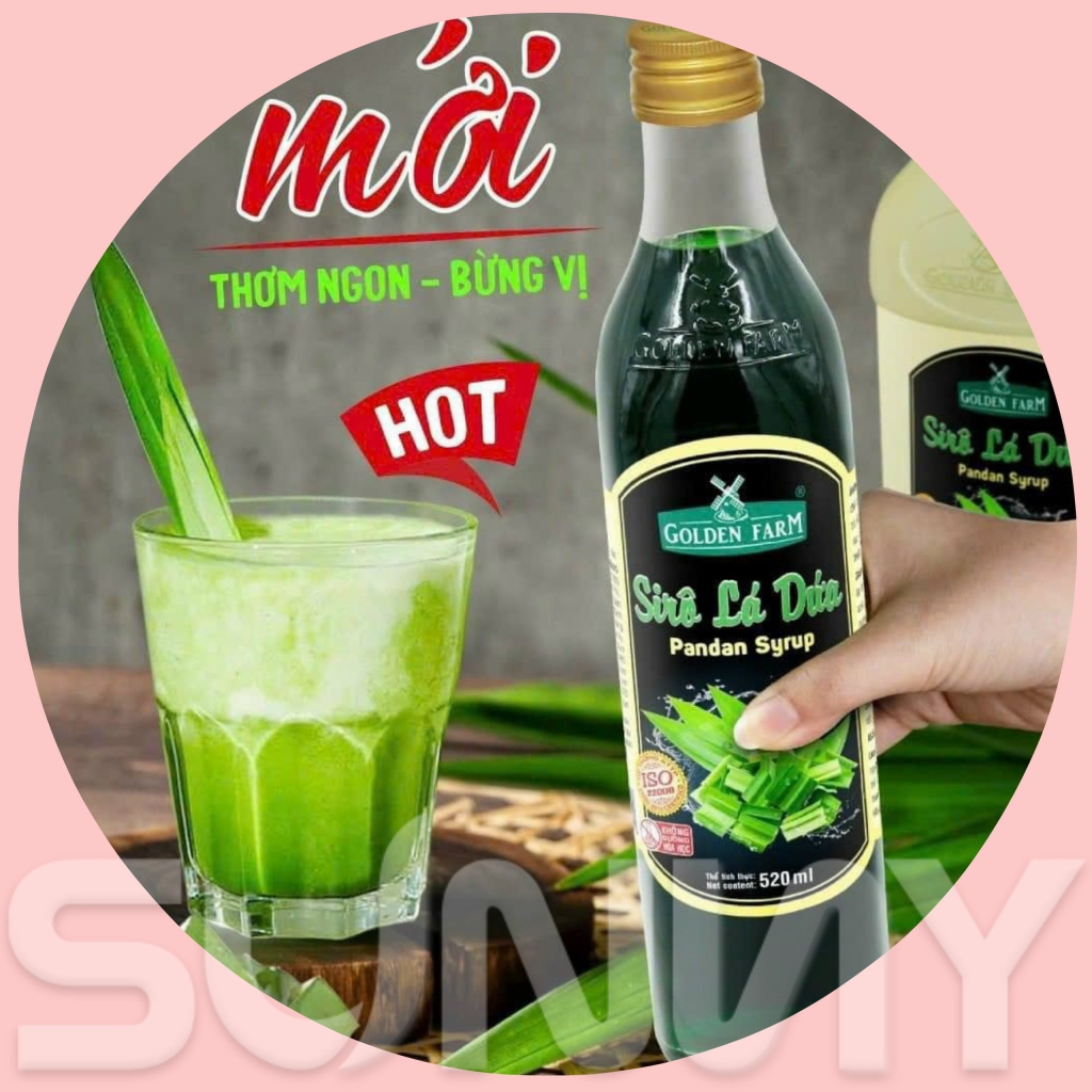 SIRO GOLDEN FARM - LÁ DỨA ( 520ML ) | THÙNG 12 CHAI