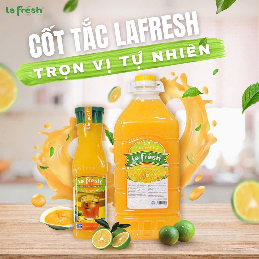 NƯỚC CỐT TẮC - LA FRESH - 650ML | THÙNG 12 CHAI