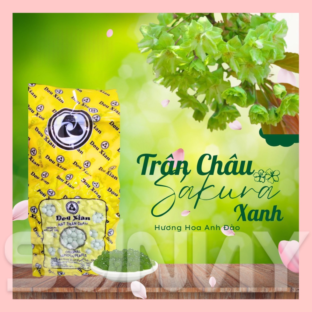 TRÂN CHÂU SAKURA DOUXIAN 1KG ( XANH ) | THÙNG 18 GÓI