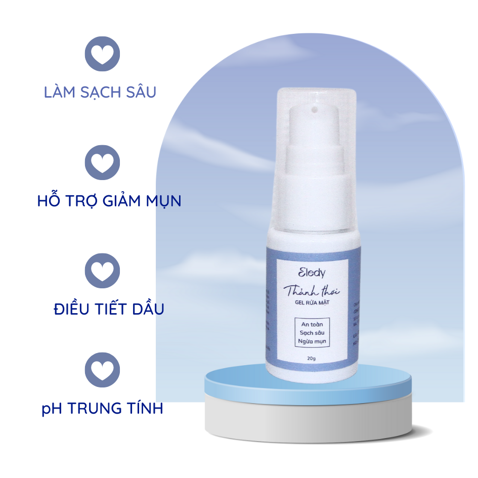 Gel rửa mặt Thảnh Thơi ELEDY - Sạch sâu cho da dầu và da hỗn hợp 20ml