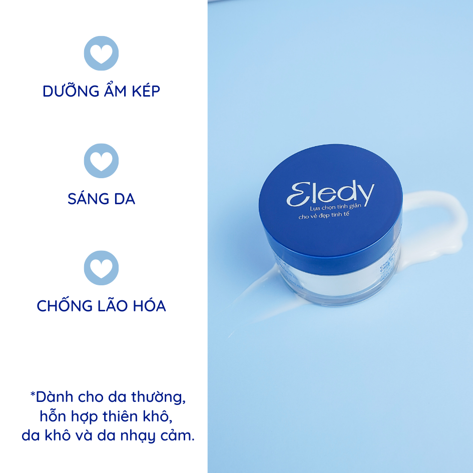 Kem dưỡng ẩm Thảnh Thơi ELEDY - Dưỡng ẩm, ngừa mụn, sáng da cho da khô và da thường