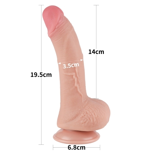Dildo Lovetoy 7.5'' Sliding Skin Dual layer dong lesh Lovetoy (Màu đen)