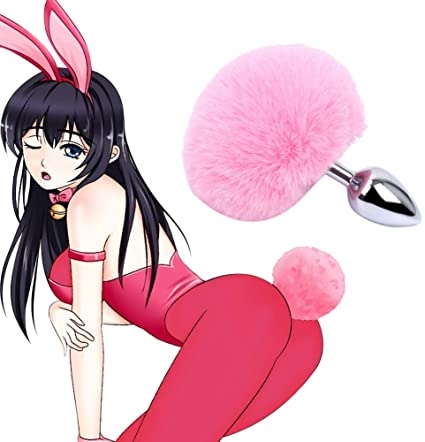 Phích cắm hậu môn đuôi thỏ (nhiều màu) - Size S - Inox rabbit tail butt plug cosplay